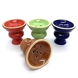 6-Loch Badcha Tonkopf Kaminkopf Shisha Kopf Tabakkopf Wasserpfeife Grün