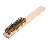Farbe: Messing Ton, Holzfarbe Nopea Messingborsten Holzgriff Drahtbuerste Glanzbürste Schuhputzbürsten Schuh Bürste Qualitaet Kabelbinder Holz Glanzbürste Polierbürste für Schuhe (Beige)