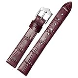 Lila-Uhr-Armband-Armband für Frauen Elegante Kalbsleder-Uhrenarmband Ersatz 9mm