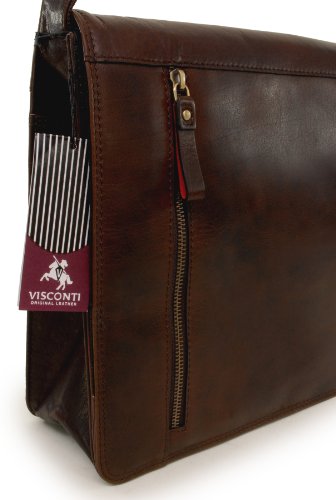 Umh  ngetasche A4 - kindle iphone MP3 kompatibel - B  ffel Leder von Visconti  ML23  - Braun - GR    E  B  35 5 H  34 T  5 cm