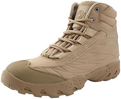 Suetar Military Mid-Top Leather Hiking and Trekking Shoes Autumn and Winter Waterproof Non-Slip Cool Tactical Boots