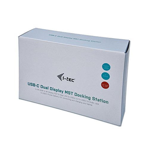i-tec USB-C Dual Display (MST) Docking Station 1x HDMI, 1x Display Port, 1x Ethernet, 3x USB 3.0, 1x USB-C-Datenschnittstelle, 1x Audio/Mikrofon Jack, 1x 60W USB-C Power Delivery für Aufladung mit einem Kabel, ON/OFF Switch, für Notebooks, Tablets, Widows, Mac OS, auch für MacBook 2016 - 8