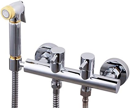 GFEI Copper two into two hot and cold water mixing valve / multifunctional sanitary cleaning / bathing device / pet toilet flushing nozzle,3M hose