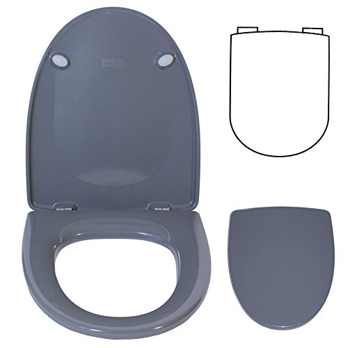 Toilettendeckel Grau Anthrazit WC Sitz Deckel Toilettensitz Saniscan SaniSign
