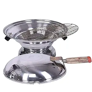 Nextane Aluminum Tandoor Bati Maker Baking Oven, 1 Piece, Silver Gas Tandoor, Barbecue Grill Food Steamer Cookware Set