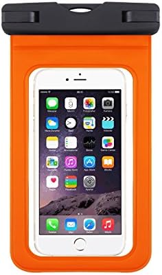 Akinger Universal Waterproof Case Floating Dry Bag for Outdoor Sports Best Water Proof, Dust Dirt Proof, Snowproof Pouch for Cell Phone up to 6 inches- Lifetime warranty (orange)