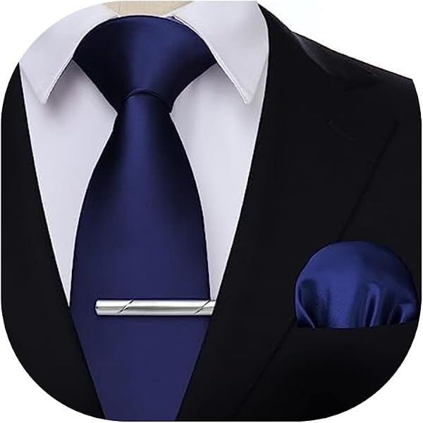 Ensemble Cravate Homme HISDERN - Cravate+mouchoir+pince Couleur Unie Mariage