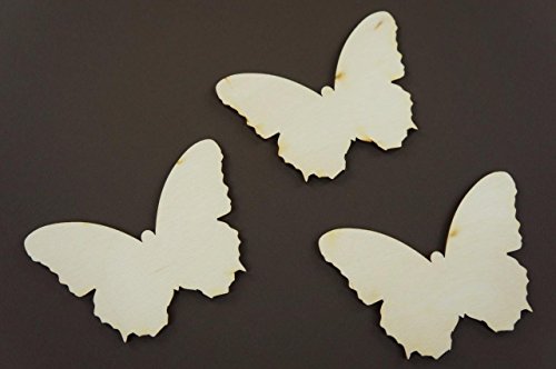 10x Schmetterling blank Form Holz Basteln Bemalen Dekoration Wohnen 3g - 2