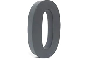 CAVATINY Número de casa 3D en antracita RAL7016 de acero inoxidable – Fuente Arial – Revestimiento en polvo en estructura fina gris antracita mate – Incluye material de montaje – Altura 20 cm