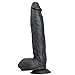 Produktbild DILWX 12.6in The Man Oversized Mit Saugnapf Plug So Weich Glatt Massagegerät Easy (Color : Black)