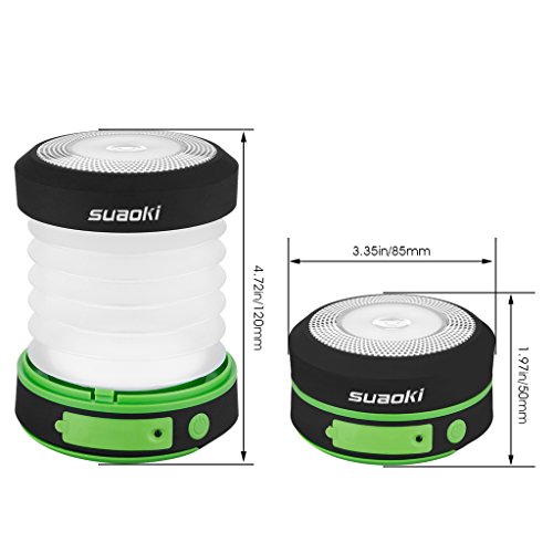 Suaoki LED Laterne Taschenlampe, LED Faltbare Camping Lampe Leuchte mit Handkurbel Wiederaufladbare System und Haken zum Hängen, eignet für Camping, Outdoor, Wandern, Angeln, Abenteuer, Campinglampe, Ausfälle [Energieklasse A+] - 6