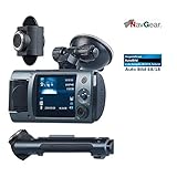navgear auto-dvr-kamera Haupt-Kamera mit 150° Ultra-Weitwinkel, 6 hochwertige Glas-Linsen-Elemente, um 180° schwenkbar, Marken-Sensor • Foto-Auflösungen: 12 Megapixel, 10 MP, 8 MP, 5 MP, 3 MP, 2 MP, 1,3 MP, VGA; Format: JPEG • Bewegungs-Erkennung: startet die Aufnahme bei Bewegung im Bildfeld automatisch, genial als Parkwächter • Zwei Aufnahme-Modi: automatische Aufzeichnung durch Bewegungs-Erkennung oder manueller Aufnahme-Start • 5,1-cm-LCD-Farb-Display (2