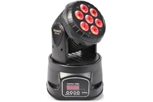 beamz MHL-74 Mini Wash Moving Head Effetto Luce LED Multicolore Discoteca (7 LED RGB, 8/13 canali DMX, XRL)