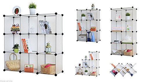 Kronenburg Regalsystem Badregal Steckregal Schrank Regal Kleiderschrank Garderobe – 112 x 112 x 37 cm – Transparent - 4