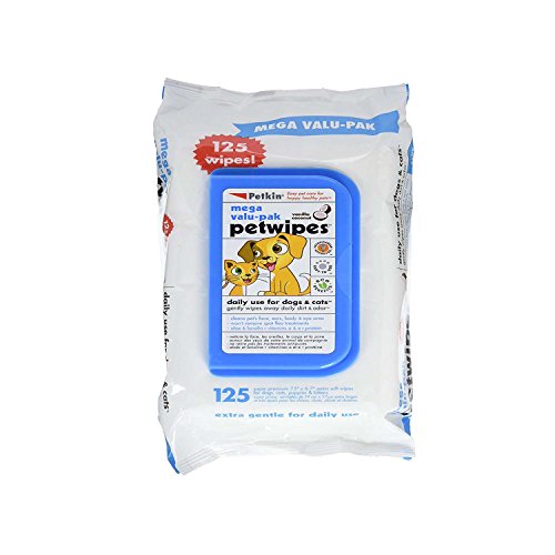 Petkin Mega Valu Pet Wipes, Pack of 125 Dogs.co.uk