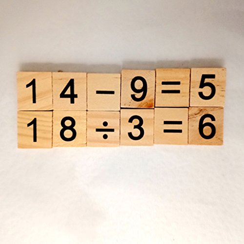 MagiDeal 100Pieces Wooden Puzzle Tiles Craft Numbers 0-9 Board Cube Blocks Crafts