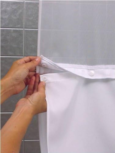 Hookless Snap-In Fabric Liner for Shower Curtains by Arcs & Angles, Inc.