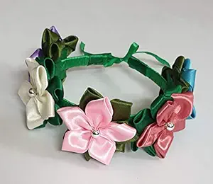Belleza Crafting with Creativity Green and multi color Headband/Hairband Cum Tiara for Girls/Women (Pack of 1)