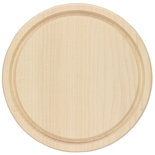 Brotzeitbrett rund Ø 24 cm, Abmaße: Ø 24 cm x 15 mm groß, ✓ in einem Stück hergestellt, Gewicht: ca. 400 g, 1 Stück ✓ Schinkenteller / Schinkenbrett Holz ✓ Schneidebrett ideal für Brotzeit Essen geeignet ✓ Frühstücksbrettchen neutral gefertigt aus unverleimtem Ahornholz ✓ Holzschneidebrett ohne scharfe Kanten ✓ hochwertige, qualitative Verarbeitung ✓ hervorragende Qualität zum selbstgestalten | gravieren | gestalten | bemalen | aufhängen | trendmarkt24 – 4409474