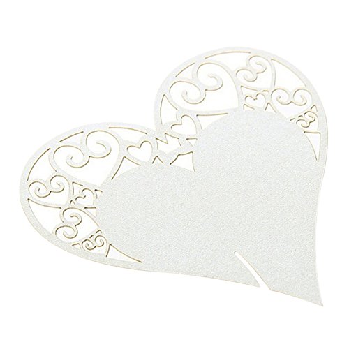 iShine 50PCS Tischkarten Platzkarten Papier Namenskärtchen Namenskarten für Hochzeit Party Deko - 2