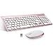 Produktbild Fenifox Tastatur Maus Set Kabellos, QWERTY Layout Amerikanisch Wireless Keyboard Mouse mit Flüsternd Key, 2.4 GHZ Wireless für Computer /Laptop/Tablet - Roségold
