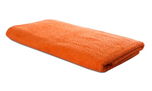Saunatuch XL – orange - 100% BW – 200x75cm – Strandtuch lang – Wellnesstuch – Liegetuch - Yogatuch - Badetuch - Original von Carenesse