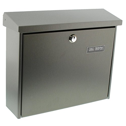 spécification Burg-Wächter, Boîte aux lettres en acier inoxydable avec protection contre la pluie, Format de fente: A4, Acier inoxydable, Amrum 3867 Ni