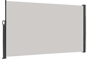 XINZI Markiza boczna 180 x 300 cm, wysuwana z aluminium, jednostronna markiza ścienna, roleta boczna z automatyczną funkcją dochodzenia, ochrona przed słońcem i spojrzeniami, na balkon, taras, do