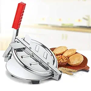 REGNOR High Quality Stainless Steel 7.5 inch Diameter. Puri Maker Press Machine with Handle,Manual Stainless Steel Roti Press, Papad/Khakhra/Chapati Maker