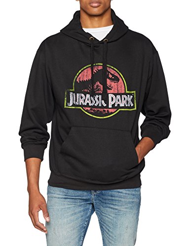 Jurassic Park Distressed Logo Sweat à Capuche, Noir (Black BLK), M Homme