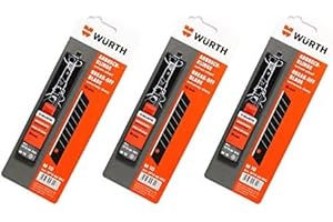 Würth 30x Abbrechklingen 18mm extrem scharf zu je 3x zu je 10 Stück im Schiebespender für Würth Cutter-Messer
