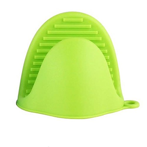Veewon Topflappen Silikon Topf Halter Herd Mini Mitt Kochen Pinch Grips Küche Hitzebeständige Lösung – 2 Stück (Grün) - 2