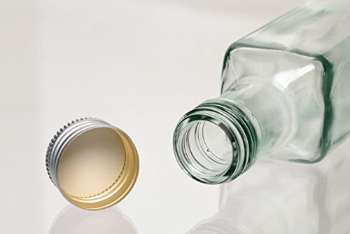 24er Set leere 250 ml Maraska Glasflaschen incl. Schraubverschluss Silber und 28-seitige Flaschendiscount-Rezeptbroschüre Likörflaschen Schnapsflaschen Essigflaschen Ölflaschen - 5