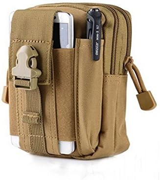 SYS Tactical Molle Waist Bags Waterproof Men Outdoor Sport Casual Waist Pack nylon Work Waist Bag Army Military Small bags (Khaki)