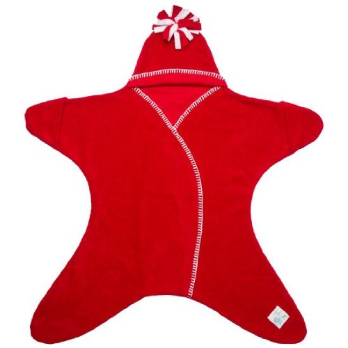 Tuppence and Crumble Star Baby Wrap Red Large