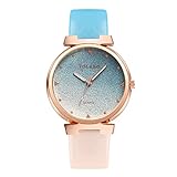 Frauen Farbverlauf Uhr LSAltd Frauen Casual Quarz Lederband Arm Uhrenarmband Analog Armbanduhr Bandwear