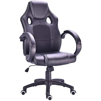 High Back Racing Sport Office Pu Padded Seat Chair Costway Gaming Chair Swivel Computer Desk Height Adjustable Pc Chair For Home Office Study Room Desk Chairs Home Kitchen