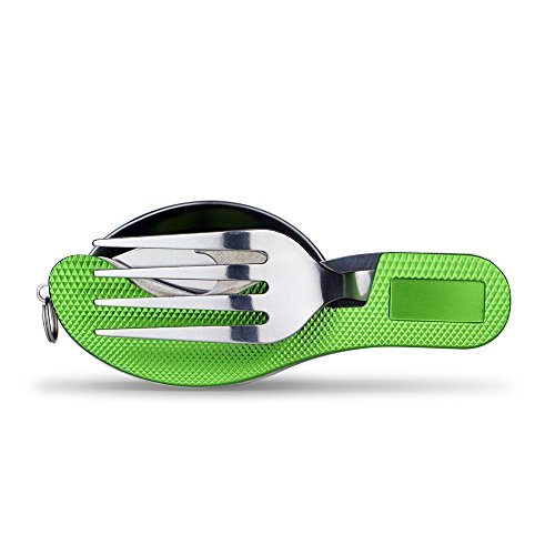 Vinabty 4 in 1 Multifunktions -Outdoor-Klappbesteck Set Geschirr fit für Camping Wandern … - 5