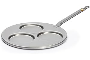 De Buyer - Poele triblinis en tôle d'acier MINERAL B - 27 cm - 3 emp. - Fabriquée en France, Sans PFAS, Anti Adhérence Naturelle, Queue Rivetée et Finition à la Cire d'Abeille, Tous Feux + Flash Four