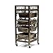 Produktbild Retro Salon Trolley, Friseursalon Friseur Beauty Multifunktions-Tray Mobile Rack Friseur-Werkzeugwagen mit 4 ausziehbaren Schubladen
