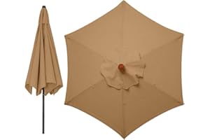 LMYDIDO 300cm Sonnenschirm Ersatzbezug 6 Streben Ersatz-Sonnenschirm Überdachung Ersatzabdeckung mit 6 Rippen Outdoor-Regenschirm Sonnenschutz