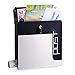 Produktbild Relaxdays Design Briefkasten, abschließbar, mit Zeitungsrolle, Din A4, großer Postkasten, HBT: 37 x 37 x 11 cm, Silber