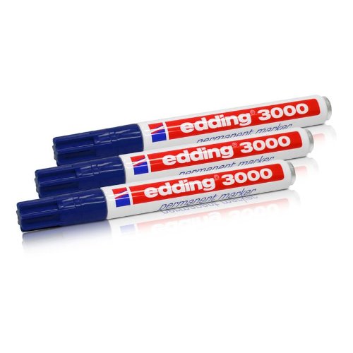 3x Edding 3000 Permanent Marker blau 1.5 -3 mm