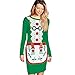 Produktbild JYJM 2018 Damen WeihnachtsChristmas Damen Langarm Print Lässige Stretchy Skinny Bottom Dress Pullover mit weihnachtlichem Rentier-Motiv Strickpullover 3D Rudolph Rentier Elfe Weihnachten Pullover