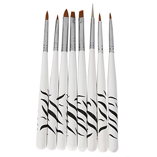 Comfortable 8PCS Zebra Nail Art Dotting Manicure Painting Drawing Polish Brush Pen Tools