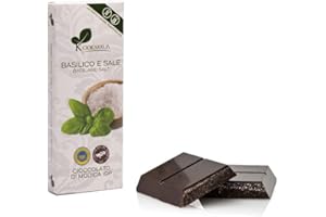 IL TOMOLO Tavoletta Cioccolato IGP di Modica Gusto Basilico e Sale - Senza Glutine - Non contine latte e derivati del latte - Ciokkarua