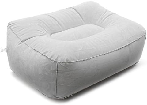 Inflatable Travel Foot Rest For Airplane, Home, and Office - Therapeutic Footrest Cushion for Long Travels