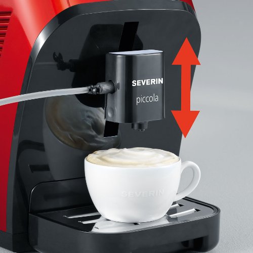 Severin KV 8062 Kaffeevollautomat „Piccola premium“ (Inklusive Thermo-Milchbehälter, Cappuccinatore) rot metallic / schwarz - 4