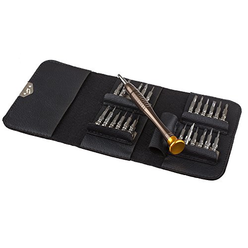 Lilware Universal 25in1 Schraubendreher Brieftasche Set für elektronische Geräte, schwarz