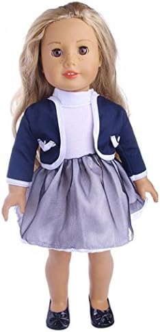 Sansee Cute Pleated Dress Party Prom Gown Dress With Jacket For 18 inch Our Generation American Girl Doll